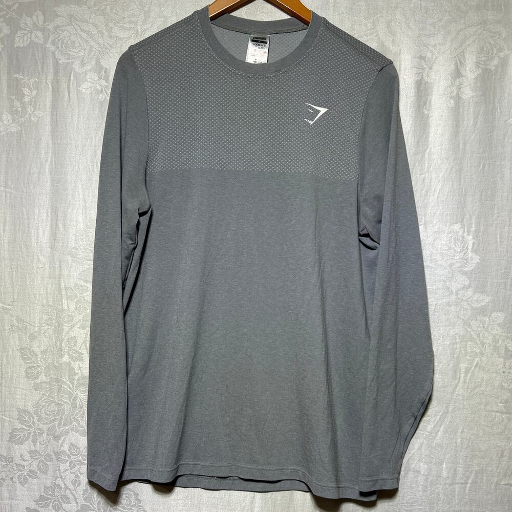 Gymshark Shirt Medium Gray Long Sleeve Arrival Tee Athletic Workout Gym